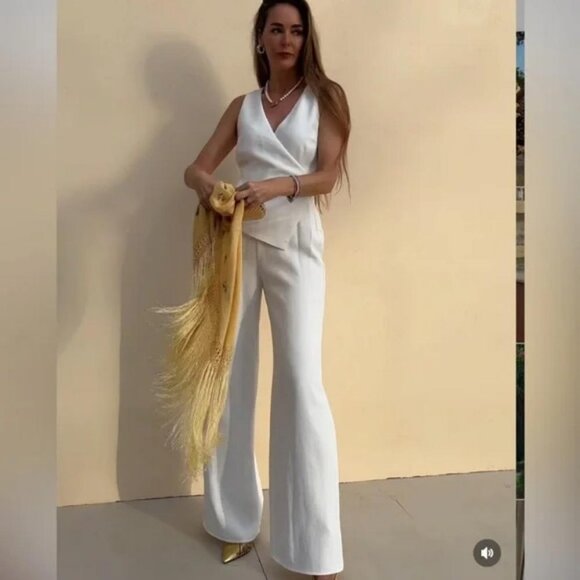 ZARA FULL LENGTH ASYMMETRIC VEST JUMPSUIT - Picture 5 of 5